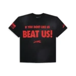 Red and Black Hellstar Studios Sports Beat Us T-Shirts