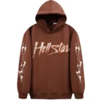 Brown Hellstar Records Flame Hoodies