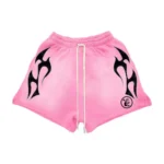 Pink/Black Hellstar Flame Sweatshorts