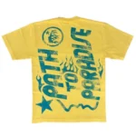 Yellow Hellstar Jesus Emblem T-shirt back