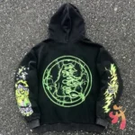 Black Hellstar Retro Zip up Hoodie Back