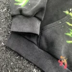 Black Hellstar Retro Zip up Hoodie Cuff