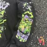 Black Hellstar Retro Zip up Hoodie Sleeve