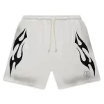 White Hellstar Studios Flame Shorts