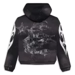 Black Hellstar Spiderweb Sport Logo Zip-up Hoodie Back
