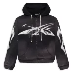 Black Hellstar Spiderweb Sport Logo Zip-up Hoodie