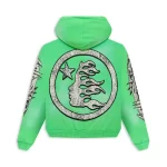 Green Hellstar Graffiti Zip-Up Hoodie Back