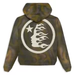 Green Hellstar Classic Logo Airbrush Zip-Up Hoodie Back