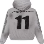 Grey Hellstar Yoga Zip Up Hoodie Back Side
