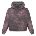 Pink Hellstar Classic Logo Airbrush Zip-Up Hoodie