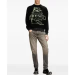 Black Hellstar x Diesel K-Belez Reverse Print Logo Jumper View