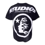 Black Hellstar Cartoon Logo T-Shirt Back Side