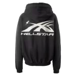 Black Hellstar Studios HS Logo Zip-Up Hoodie Back Side