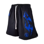 Black/Blue Hellstar Studios Flame Shorts Side View