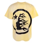 Yellow Hellstar Classic Black Glitter Logo T-Shirt Back Side